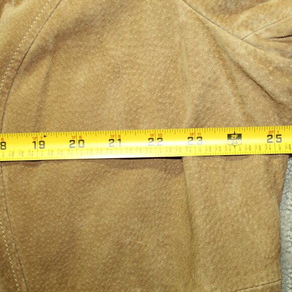 Dennis Basso Size 3X Tan Suede Gold-toned Twist Button Jacket - Picture 7 of 7